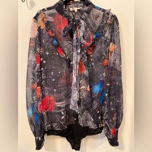 Jade & Cloud Sheer Butterfly Bodysuit Size XL & M